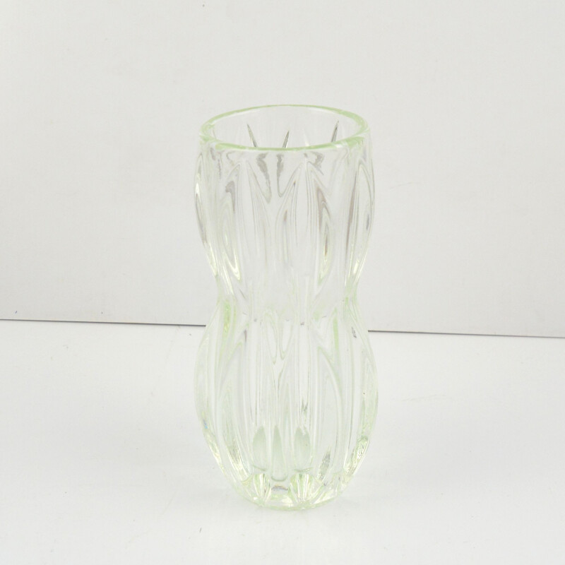 Vintage glass vase by J. Schmid for Sklo Union Rosice, Czechoslovakia 1960