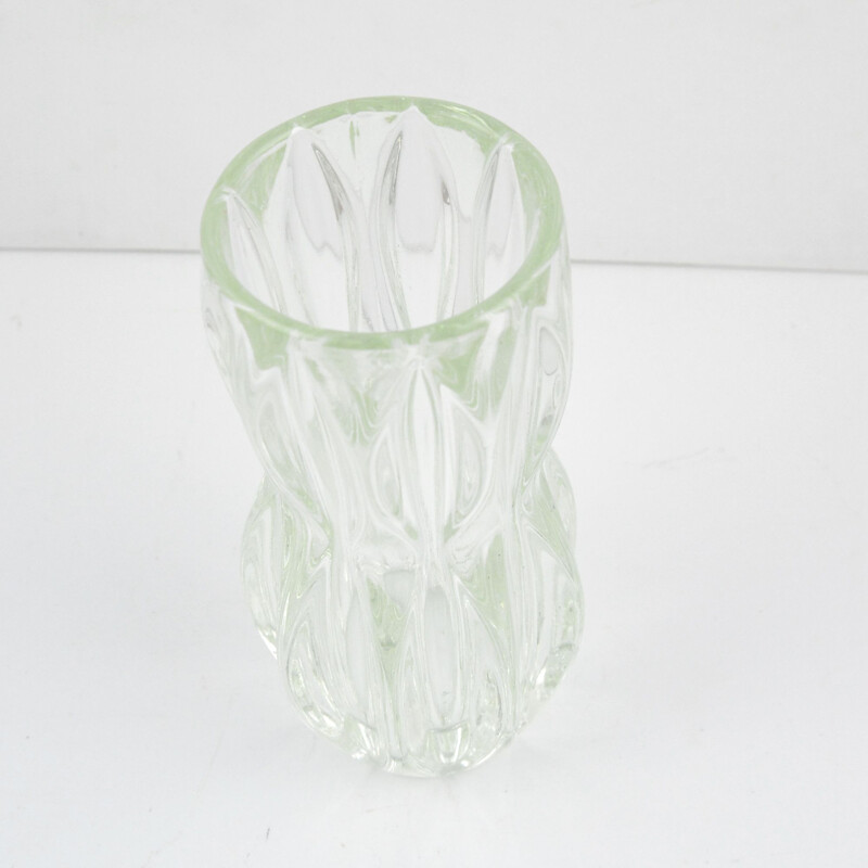 Vintage glass vase by J. Schmid for Sklo Union Rosice, Czechoslovakia 1960