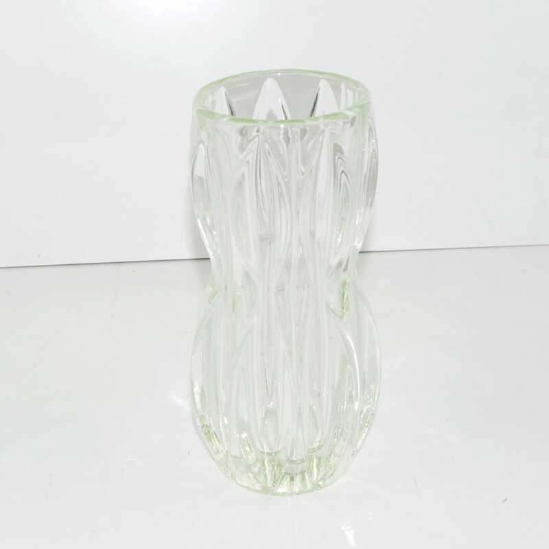 Vase vintage en verre par J. Schmid pour Sklo Union Rosice, Tchécoslovaquie 1960