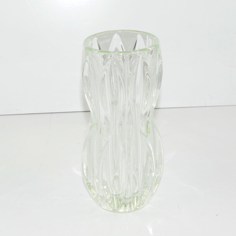 Vintage glass vase by J. Schmid for Sklo Union Rosice, Czechoslovakia 1960