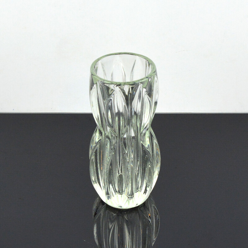 Vintage glass vase by J. Schmid for Sklo Union Rosice, Czechoslovakia 1960