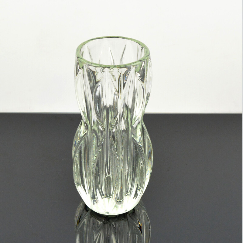 Vintage glass vase by J. Schmid for Sklo Union Rosice, Czechoslovakia 1960