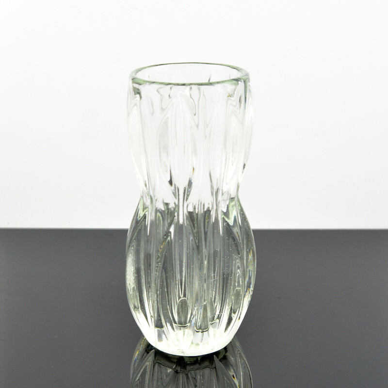 Vintage glass vase by J. Schmid for Sklo Union Rosice, Czechoslovakia 1960