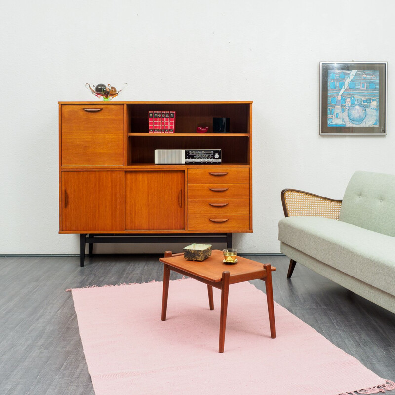 Teak scandinavian vintage highboard, 1960s