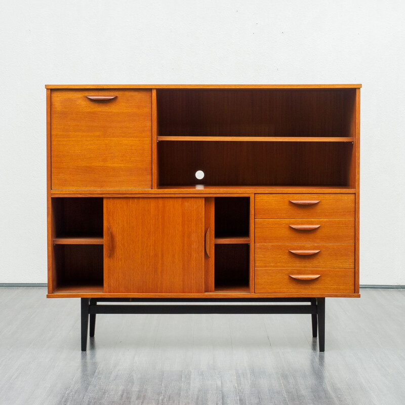 Teak scandinavian vintage highboard, 1960s