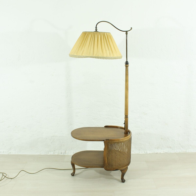 Wooden vintage floor lamp, 1950s