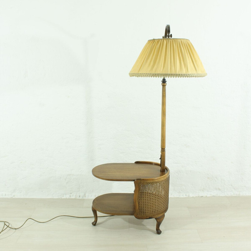 Wooden vintage floor lamp, 1950s