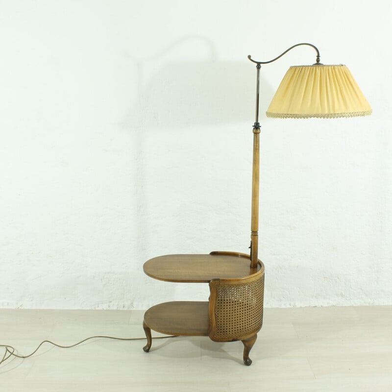 Wooden vintage floor lamp, 1950s