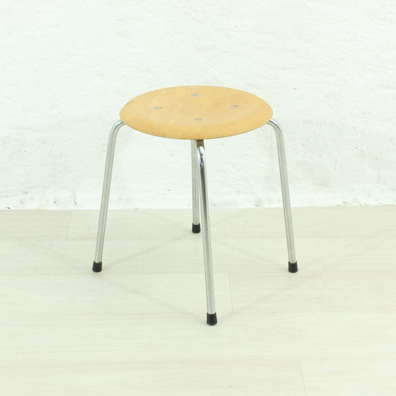 Beech vintage stool by Egon Eiermann for Wilde+Spieth, 1960