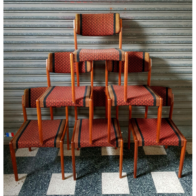 Set of 6 vintage chairs by H. W. Klein for Bramin-furniture, 1960s