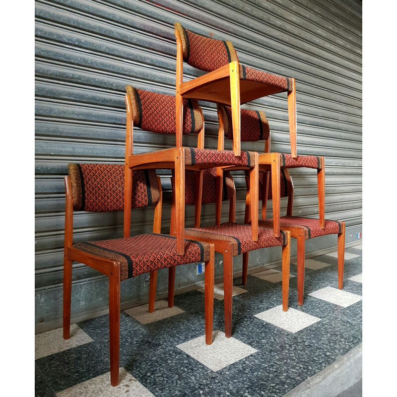 Set of 6 vintage chairs by H. W. Klein for Bramin-furniture, 1960s