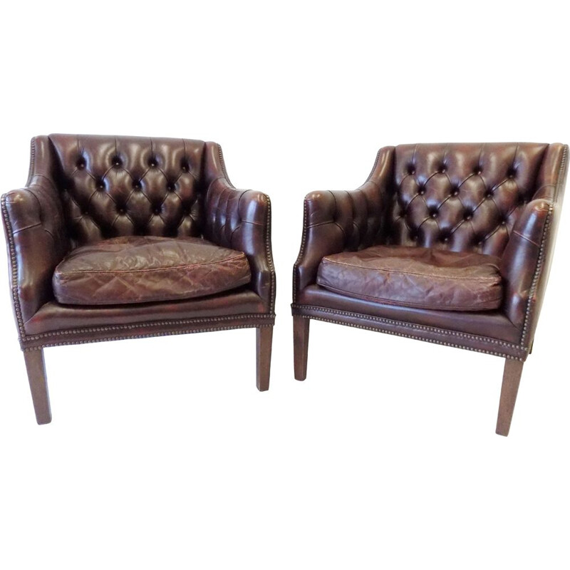 Set of 2 vintage Chesterfield club armchairs from Millbrook, 1960s