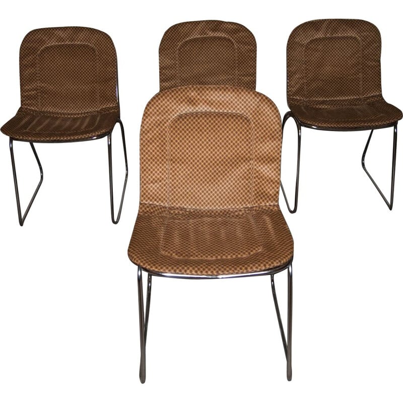 Ensemble de 4 chaises vintage, France, 1970