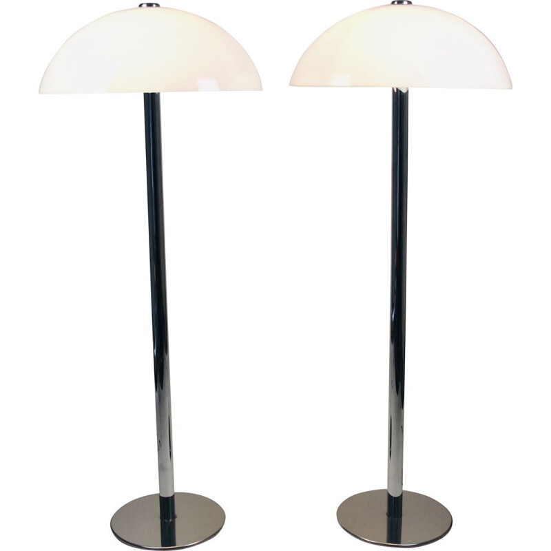 Set of 2 vintage floor lamps by Luigi Massoni for Guzzini, Italy, 1970s