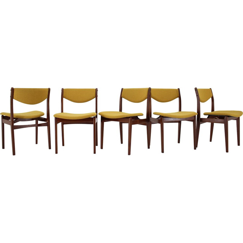 Set of 6 vintage teak dining chairs, Denmark, 1960s