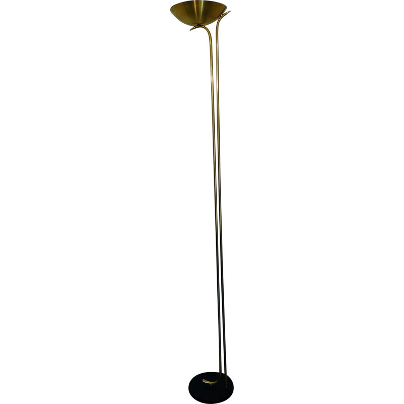 Vintage brass halogen floor lamp, 1970