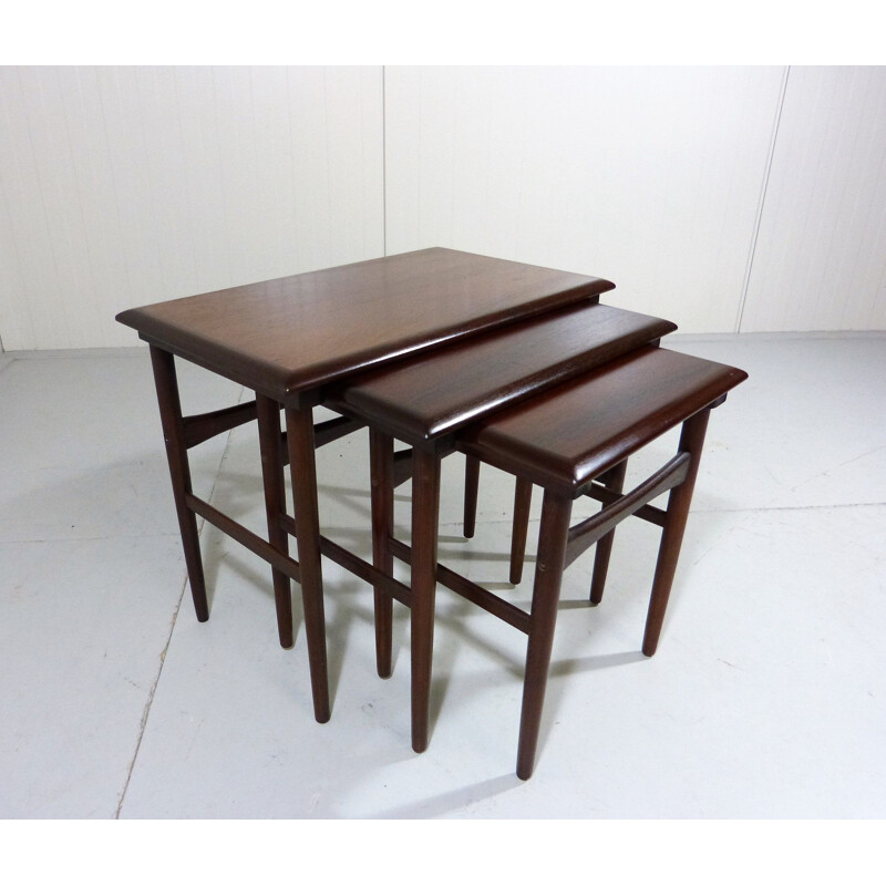 Rosewood vintage nesting side tables by Dyrlund, Denmark 1960s