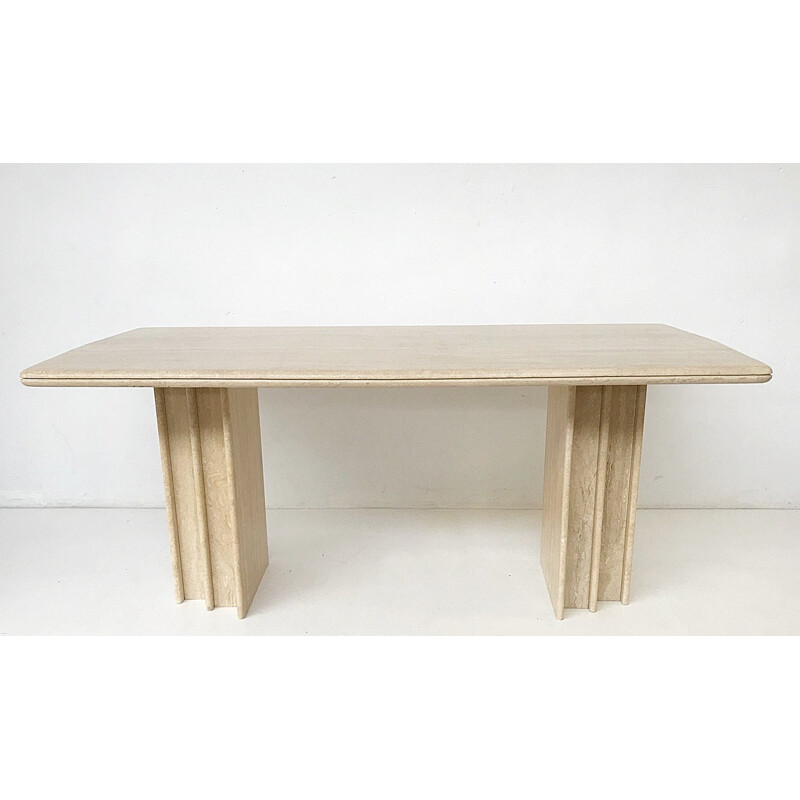 Vintage travertine dining table, 1970s