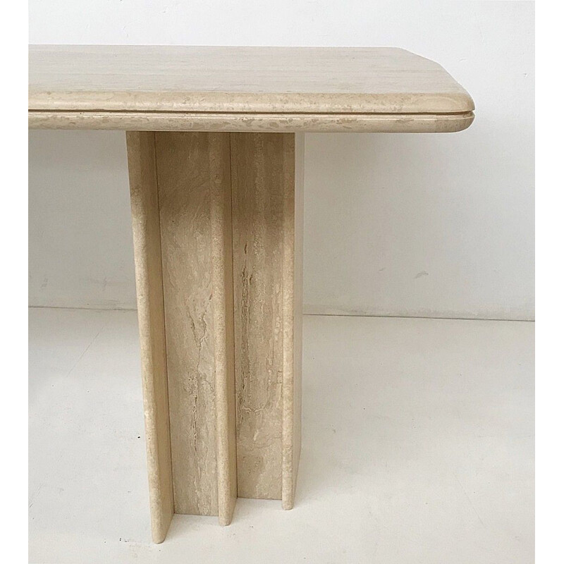 Vintage travertine dining table, 1970s