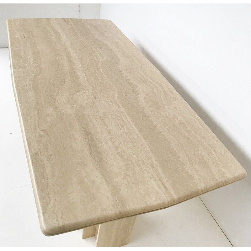 Vintage travertine dining table, 1970s