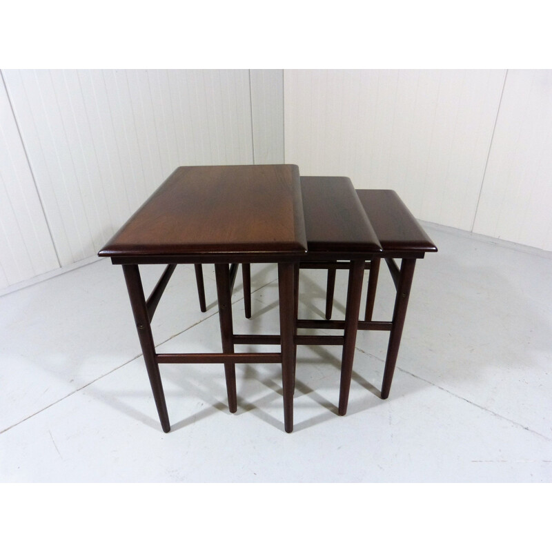 Rosewood vintage nesting side tables by Dyrlund, Denmark 1960s