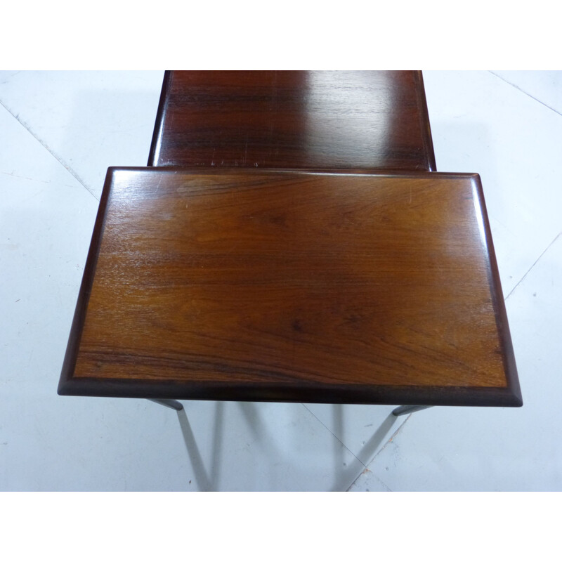 Rosewood vintage nesting side tables by Dyrlund, Denmark 1960s