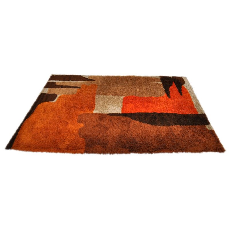 Rectangular rug with geometric designs - 1970s