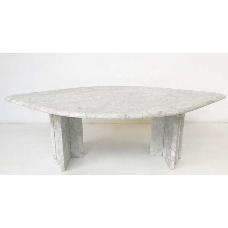 Table basse vintage en marbre gris