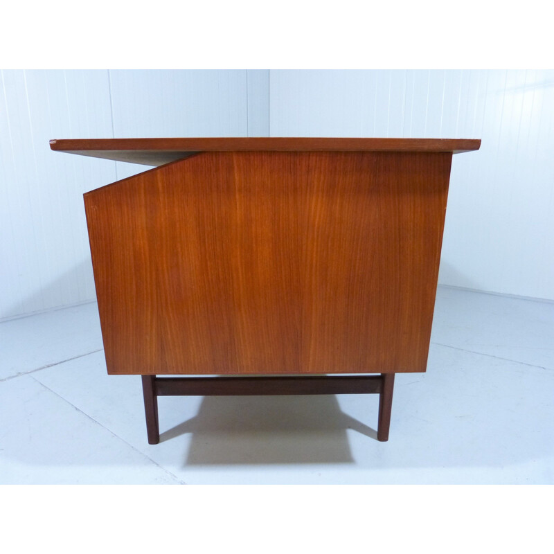 Vintage large teak desk by Gunnar Nielsen Tibergaard, Denmark