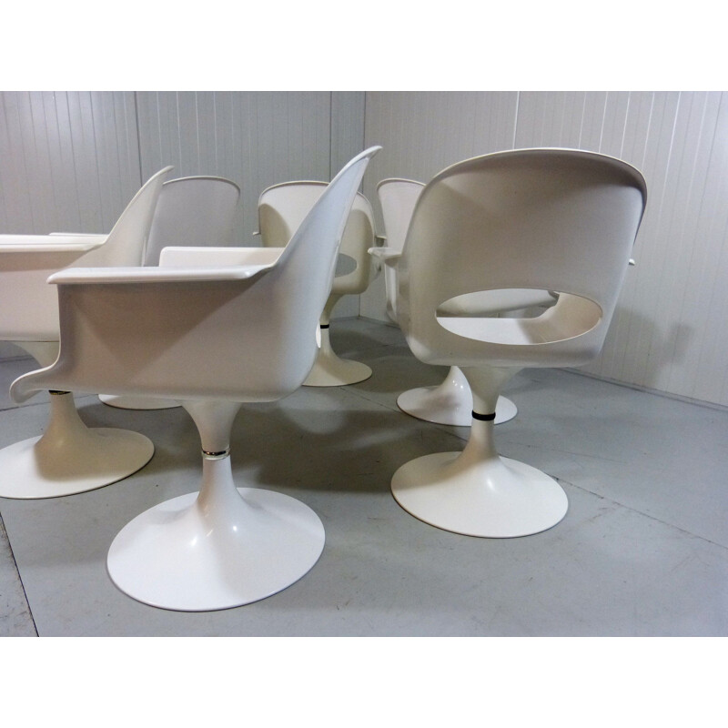 Set of 6 vintage revolving dining chairs by Kurz, Germany