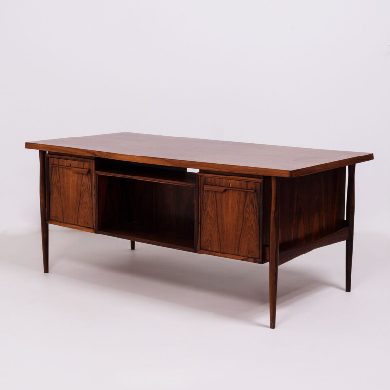 Vintage rosewood desk with storage options 1960s