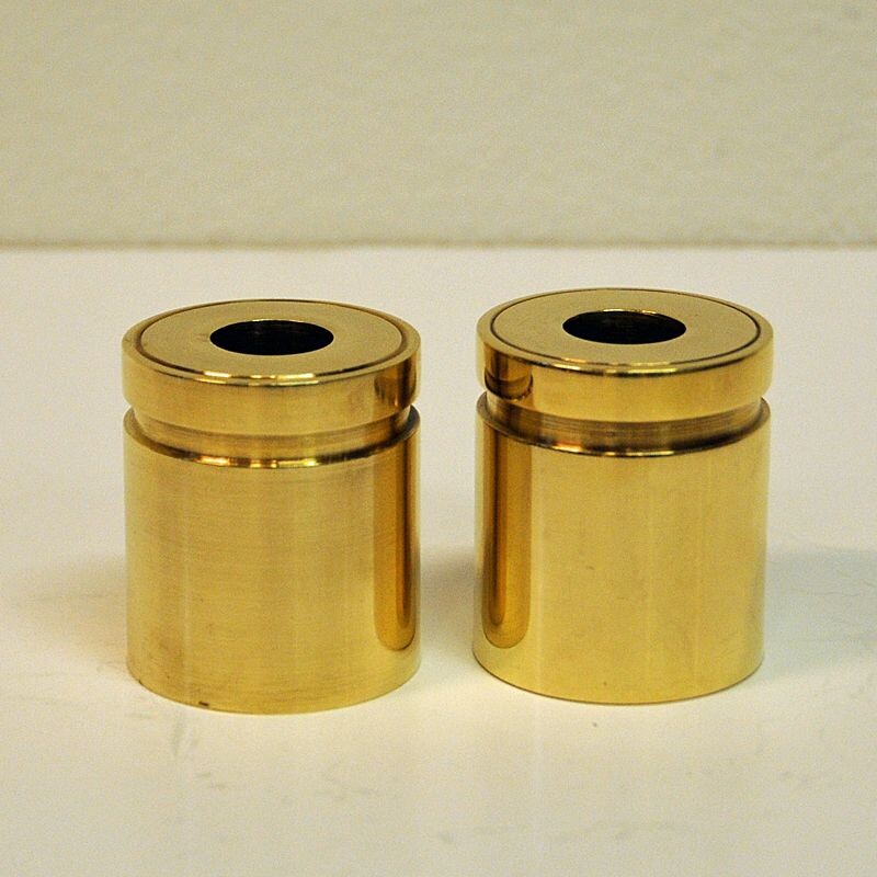 Vintage Scandinavian brass candlestick holders, 1960s