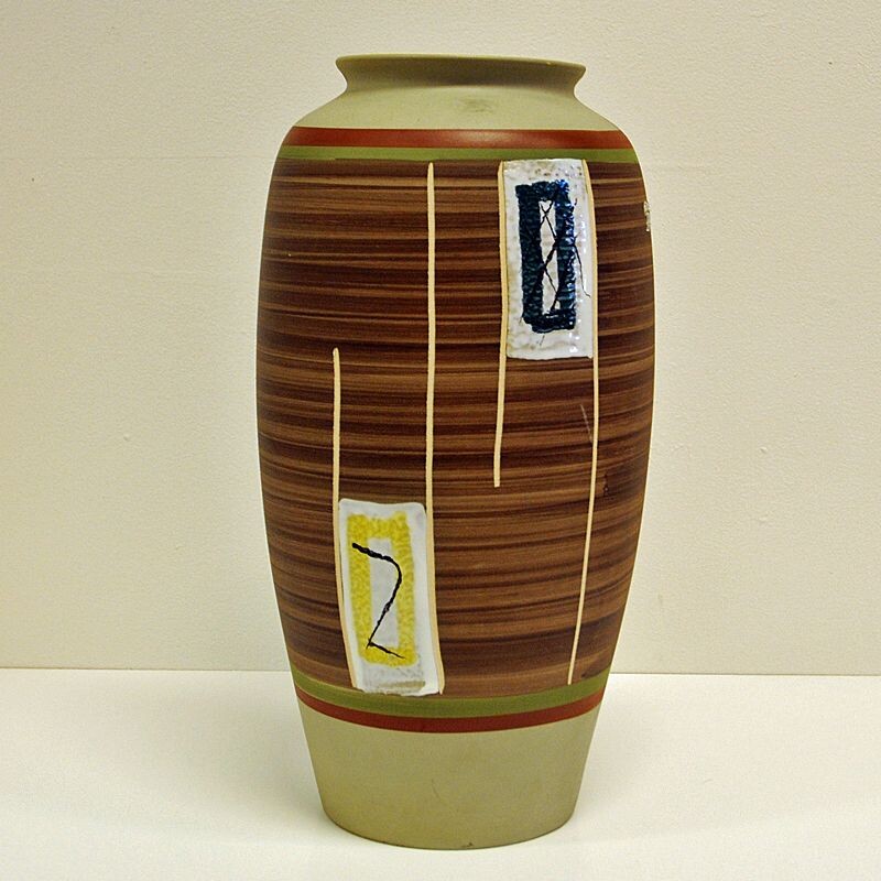 Vase en céramique vintage par Eduard Bay- W, Allemagne 1961