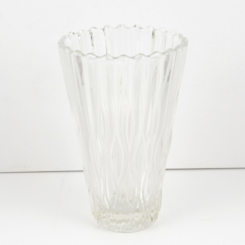 **IMG**Vase vintage en verre de Jiří Řepásek, années 1960