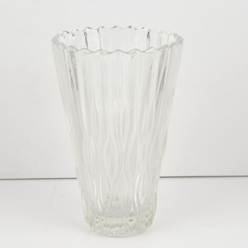 **IMG**Vase vintage en verre de Jiří Řepásek, années 1960