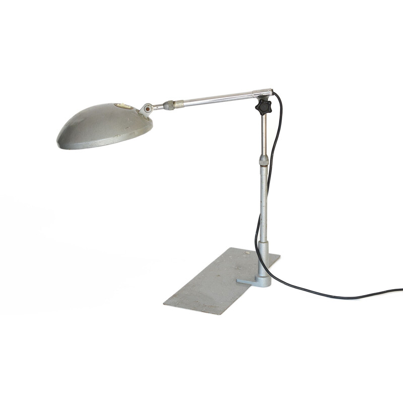 Lampe de bureau vintage industrielle télescopique par Ferdinand Solère Atelier Design, France 1950s