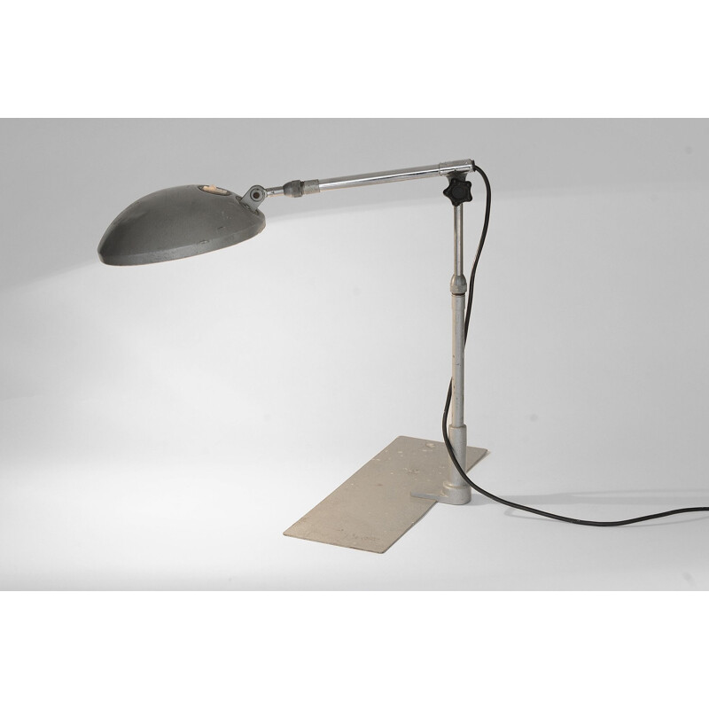 Vintage telescopic industrial desk light by Ferdinand Solère Design atelier, France 1950s