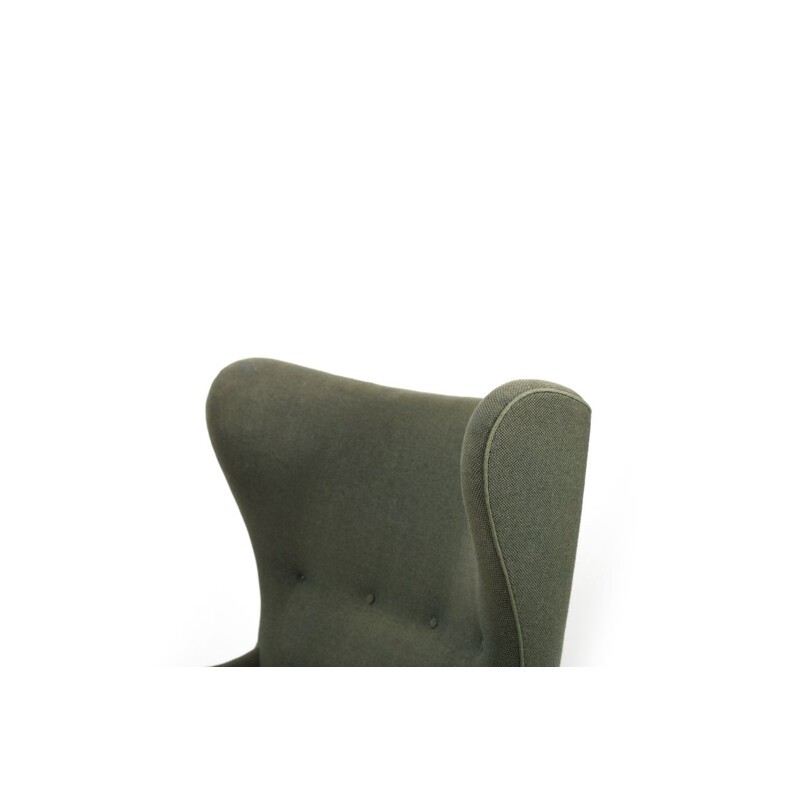 Deense groene vintage stoel, 1930