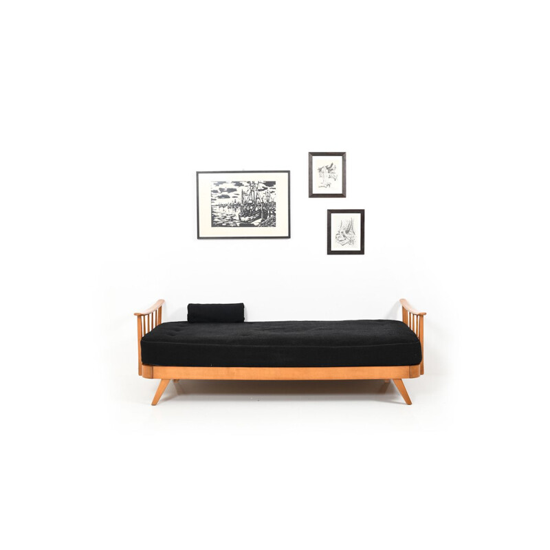 Beech vintage daybed, 1950s