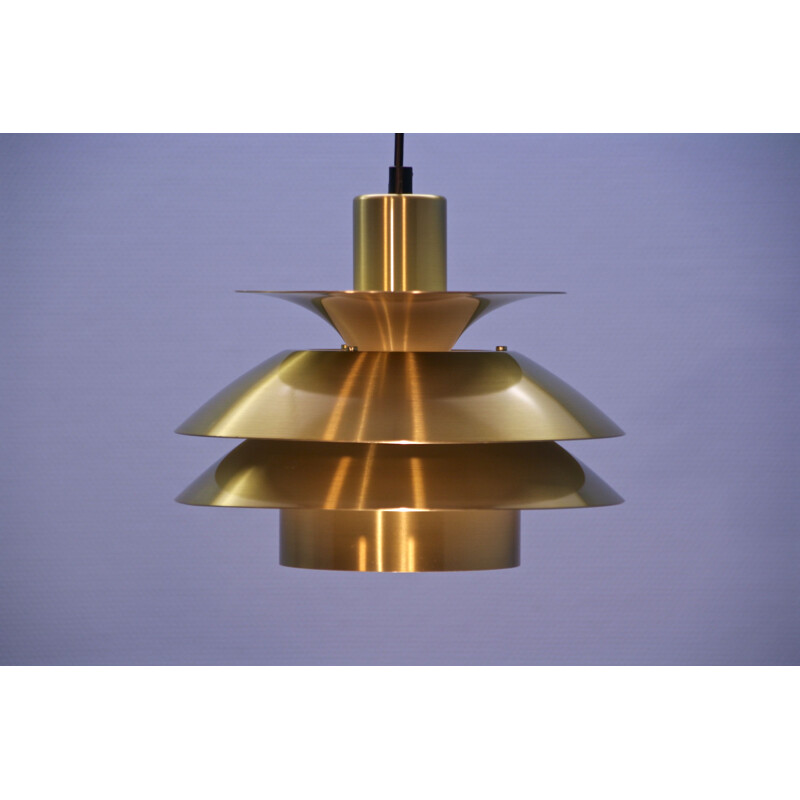 Danish vintage pendant light in brass, 1970s