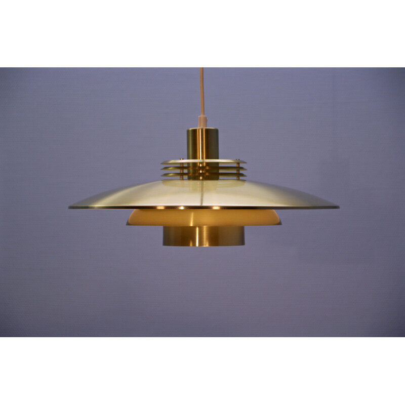 Danish vintage pendant light in brass, 1970s