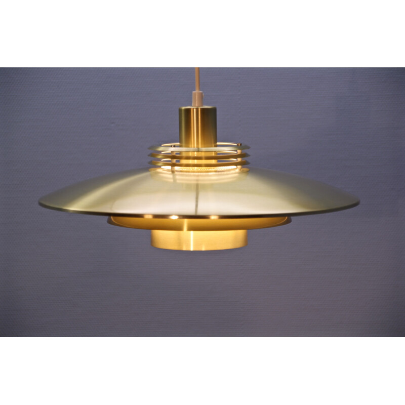 Danish vintage pendant light in brass, 1970s