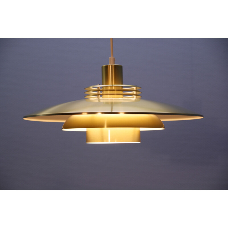 Danish vintage pendant light in brass, 1970s