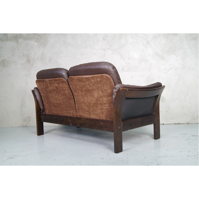 Leather vintage 2-seater sofa by Georg Thams for Vejen Polstermøbelfabrik, 1960s