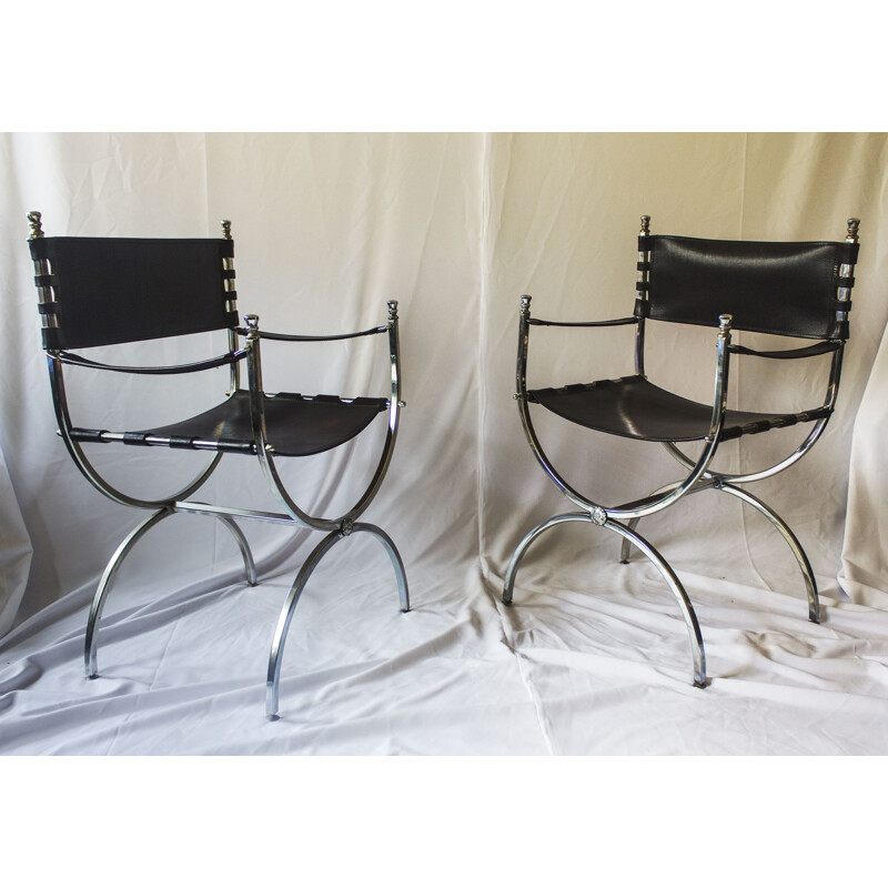 Suite de 6 chaises vintage par Savonarola pour Maison Jansen, 1970