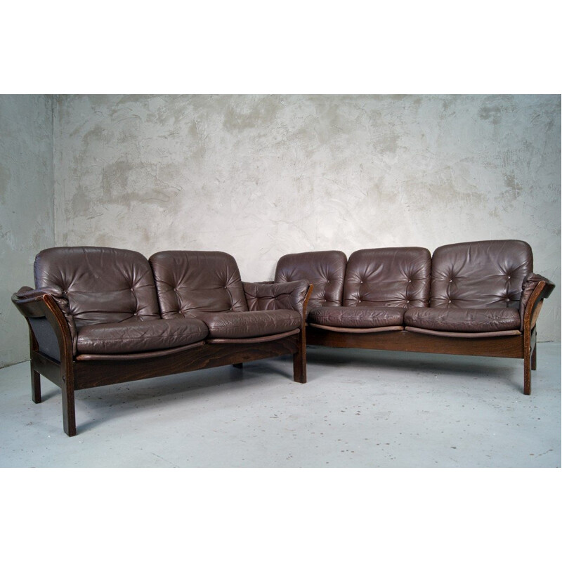 Canapé 2 places en cuir vintage de Georg Thams pour Vejen Vejen Polstermøbelfabrik, 1960