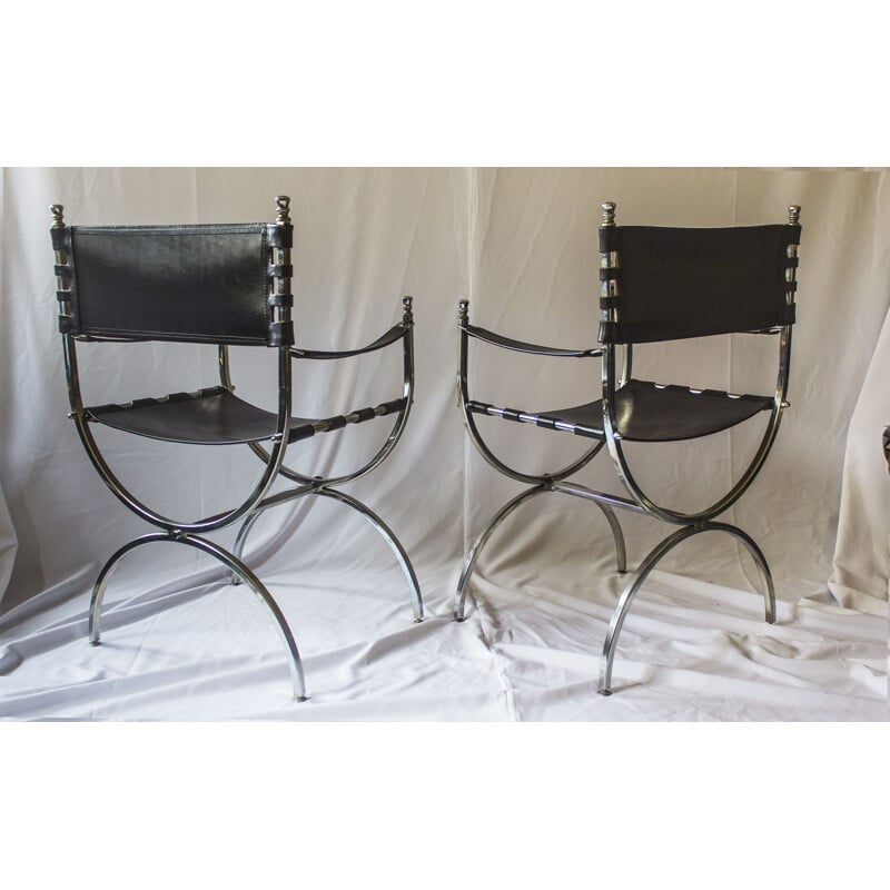 Set of 6 vintage chairs by Savonarola for Maison Jansen, 1970s