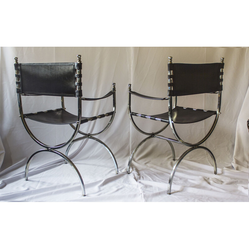 Suite de 6 chaises vintage par Savonarola pour Maison Jansen, 1970