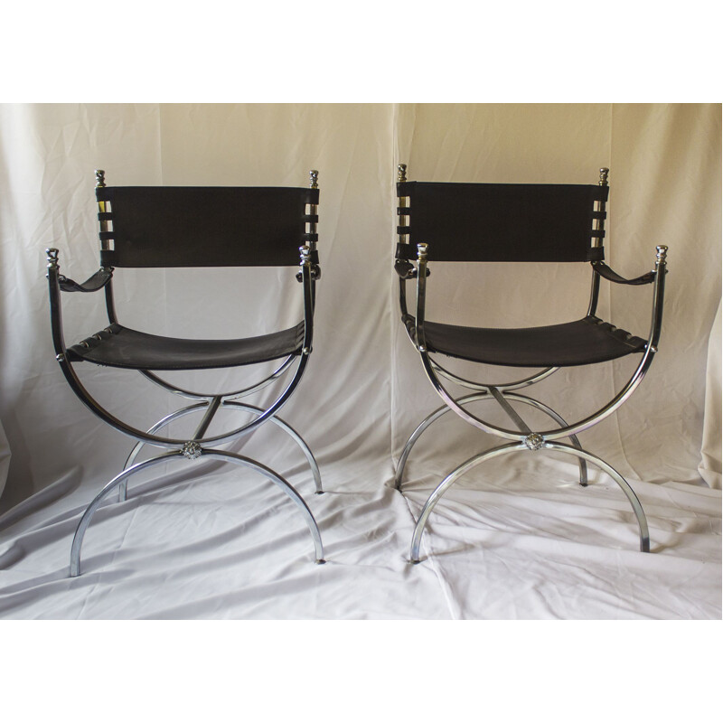 Set of 6 vintage chairs by Savonarola for Maison Jansen, 1970s