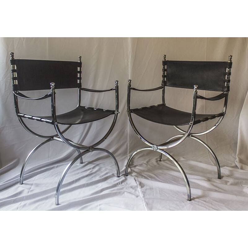 Set of 6 vintage chairs by Savonarola for Maison Jansen, 1970s